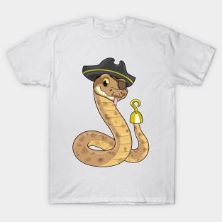 Snake as Pirate Hook hand & Eye patch T-Shirt